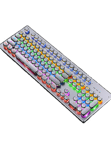 Teclado Gamer Retroiluminado Mecanico Retropunk Yindiao ZK-4 BLANCO