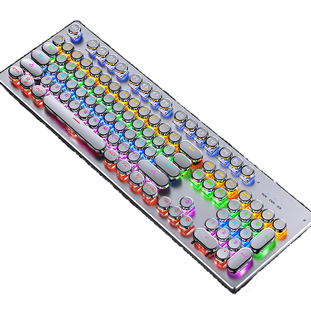 Teclado Gamer Retroiluminado Mecanico Retropunk Yindiao ZK-4 BLANCO