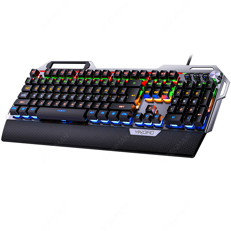 Teclado Gamer Retroiluminado Metalico Mecanico Yindao K100 Negro