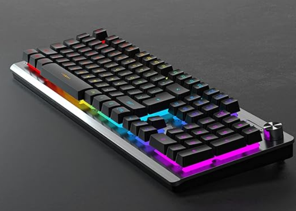 Teclado negro retroiluminado Wolverine K002 Iridiscence